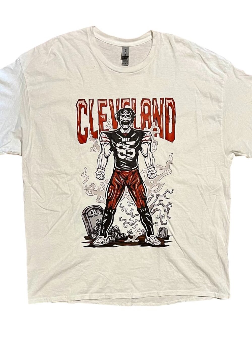 Myles Garrett Cleveland Browns Electric White Graphic T-Shirt, Men's 2XL